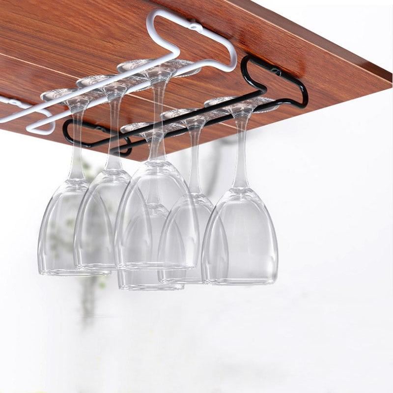 Kitchen Upside Down Wine Glass Holder Iron Hanging Goblet Holder Display Stand B