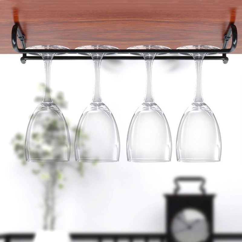Kitchen Upside Down Wine Glass Holder Iron Hanging Goblet Holder Display Stand B