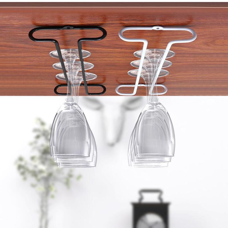 Kitchen Upside Down Wine Glass Holder Iron Hanging Goblet Holder Display Stand B