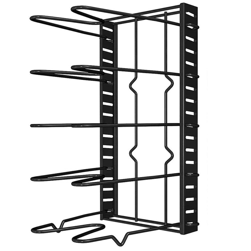 Multi-Funtion Pot Pan Storage Rack 5 Tiers Pot Frying Pan Lid Storage Rack Organ