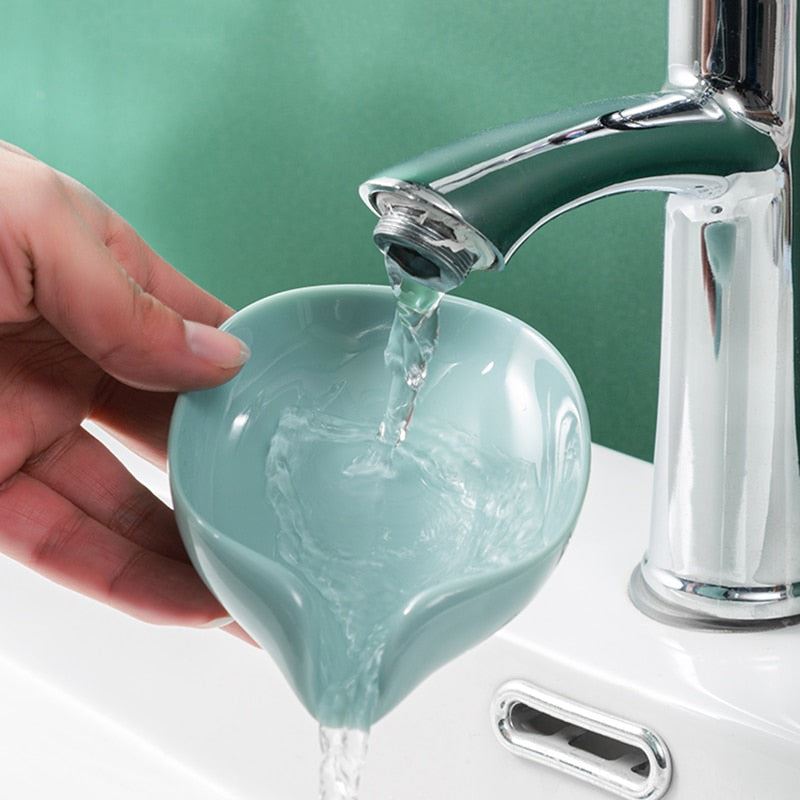 Leaf Shape Soap Box Drain Soap Holder Box Bathroom Shower Soap Holder sponge Sto