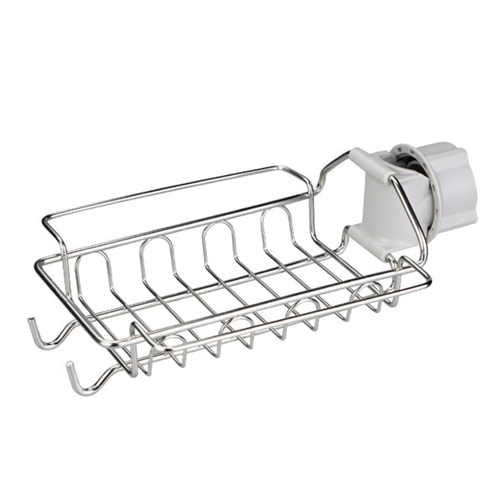 Kitchen Sink Storage Rack Kitchen Faucet Drain Shelf Sponge Dishcloth Towel Hold