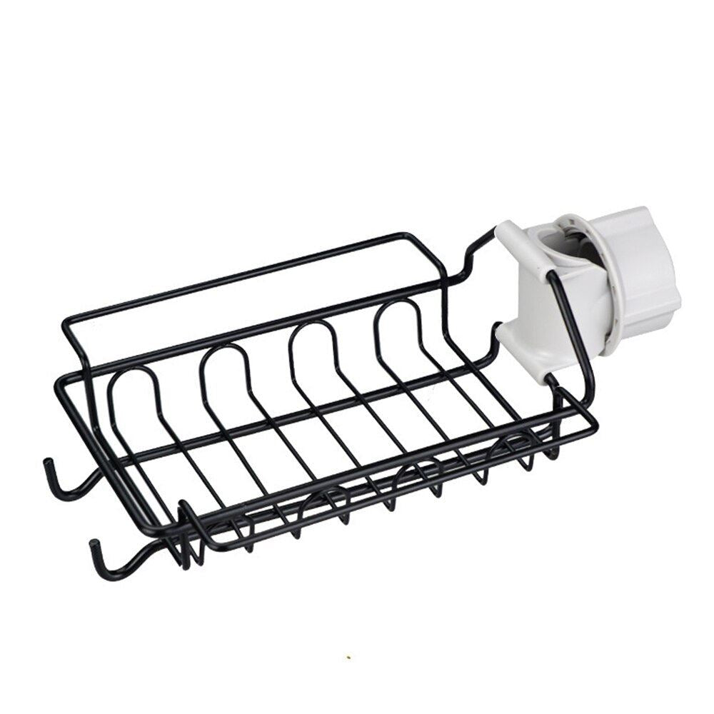 Kitchen Sink Storage Rack Kitchen Faucet Drain Shelf Sponge Dishcloth Towel Hold