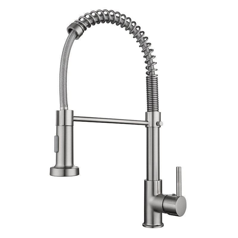 Kitchen Sink Faucet Spring Hot Cold Water Tap Deck Mounted Bathroom Matte Black