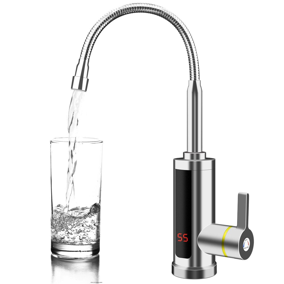 Newest Instant Water Heater Faucet Stainless Steel Electric Bathroom Kitchen Flo
