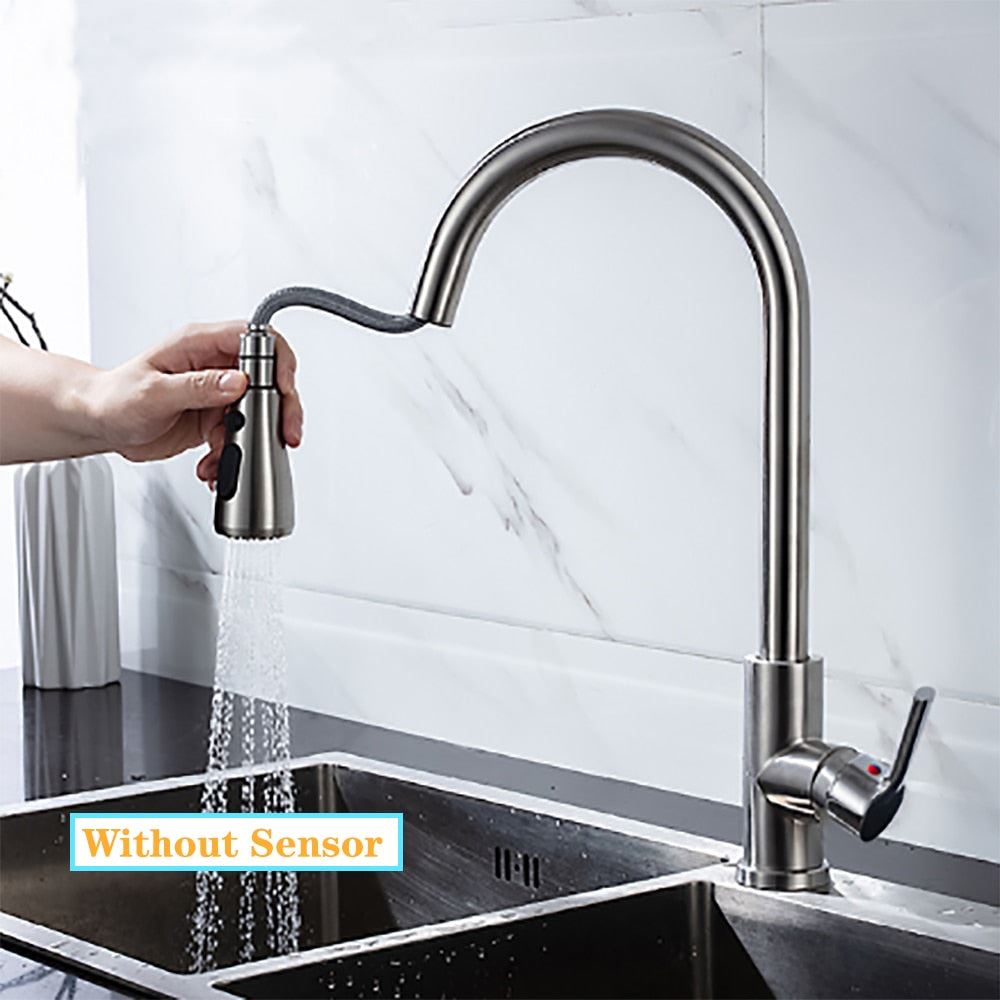 Kitchen Faucet Blacked Single Handle Pull Down White Kitchen Tap Single Hole Bru