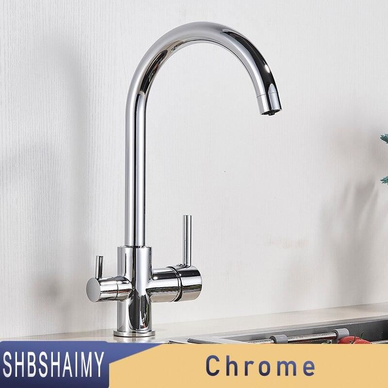SHBSHAIMY Filter Kitchen Faucet Chrome Drinking Pure Water Kitchen Tap Deck Moun