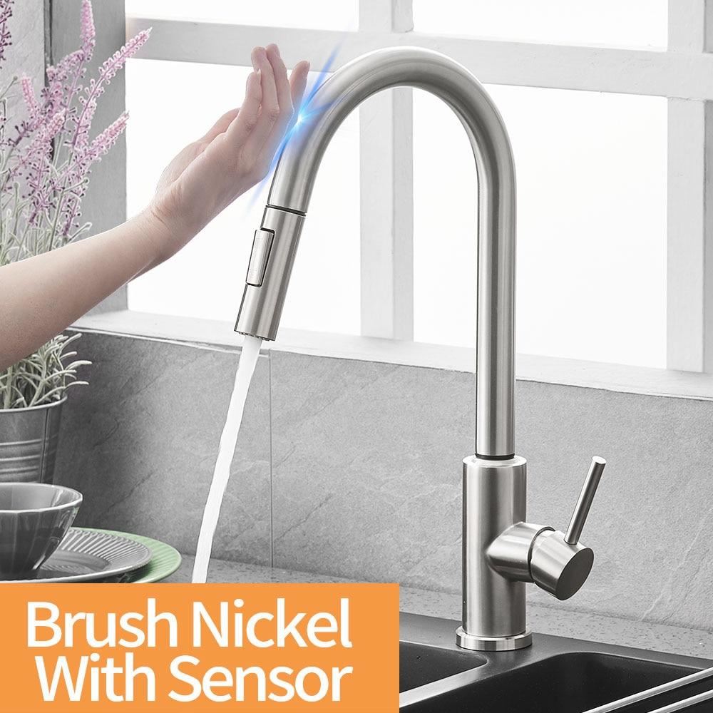 Kitchen Faucets Smart Sensor Pull-Out Hot and Cold Water Switch Mixer Tap Smart