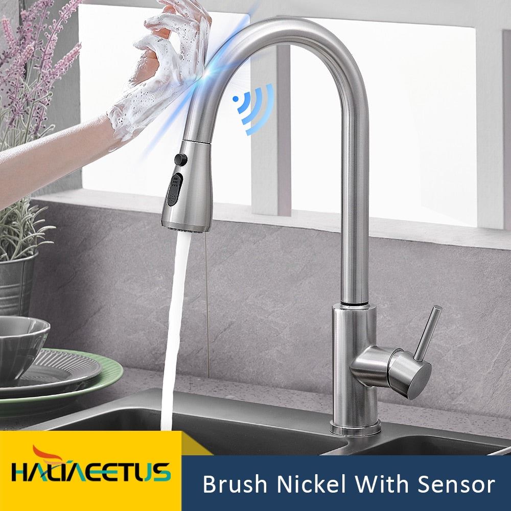 Kitchen Faucets Smart Sensor Pull-Out Hot and Cold Water Switch Mixer Tap Smart
