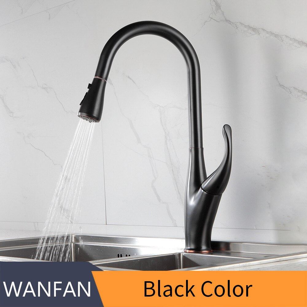 Kitchen Faucets Silver Single Handle Pull Out Kitchen Tap Single Hole Handle Swi