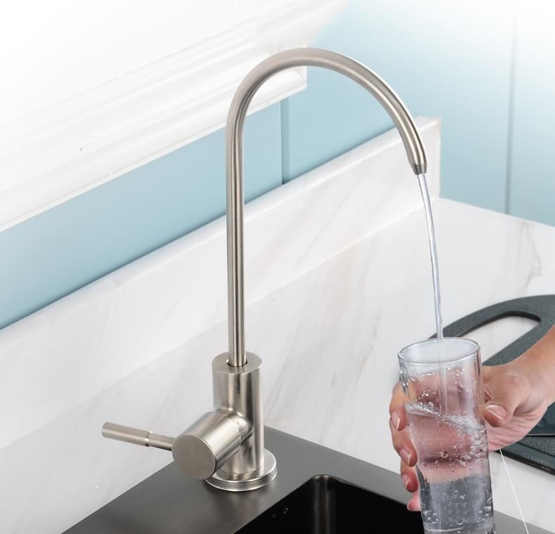 Matte Black Direct Drinking Faucets Stainless Steel Kitchen Tap For Anti-Osmosis