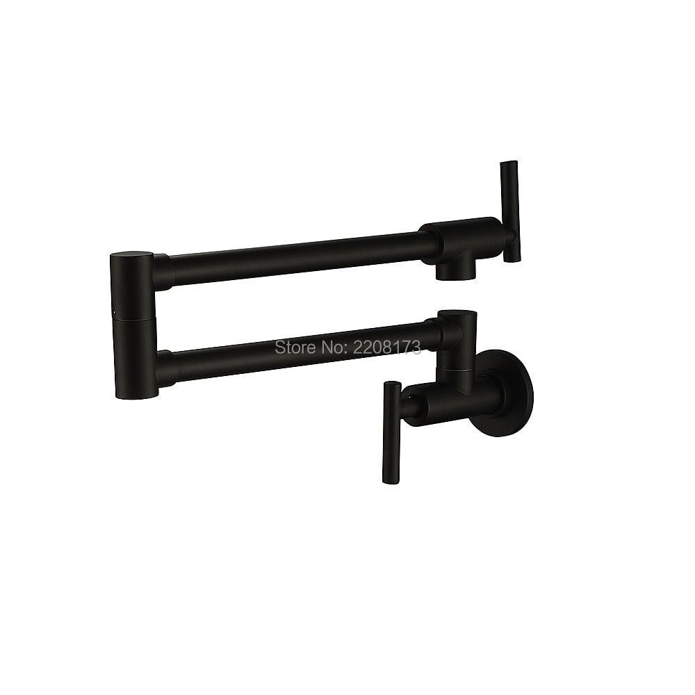 Kitchen Mixer Sink Tap Chrome Matte Black Brushed Nickel Wall Mounted Pot Filler