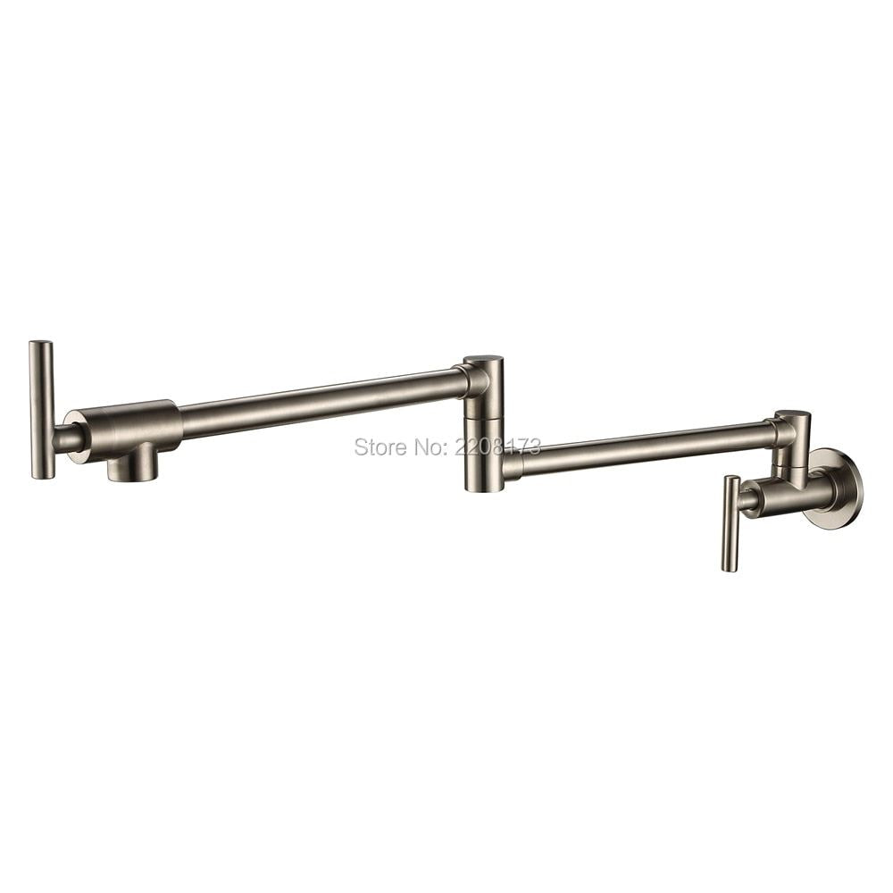 Kitchen Mixer Sink Tap Chrome Matte Black Brushed Nickel Wall Mounted Pot Filler