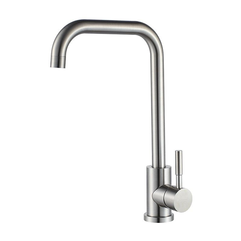 LEDEME Kitchen Faucet Stainless Steel Single Handle Single Hole Tap Brushed Kitc