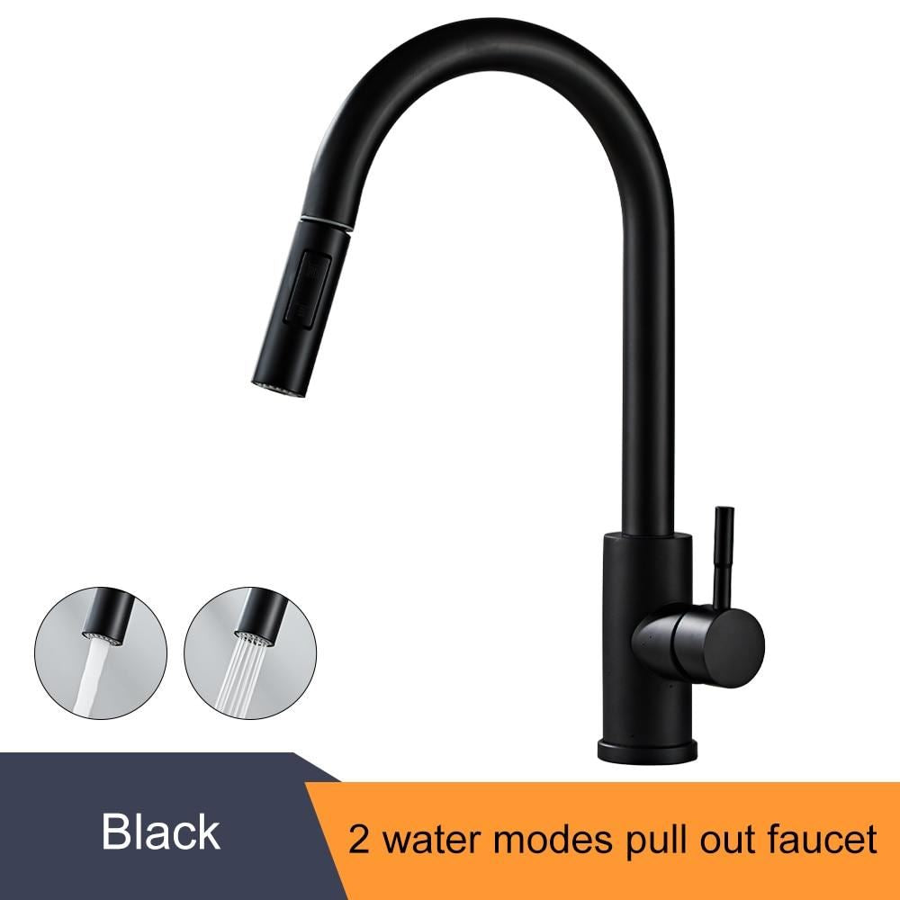 MOLI Smart Touchless Kitchen Faucets Crane Pull Out Chrome/Black Tap For Kitchen