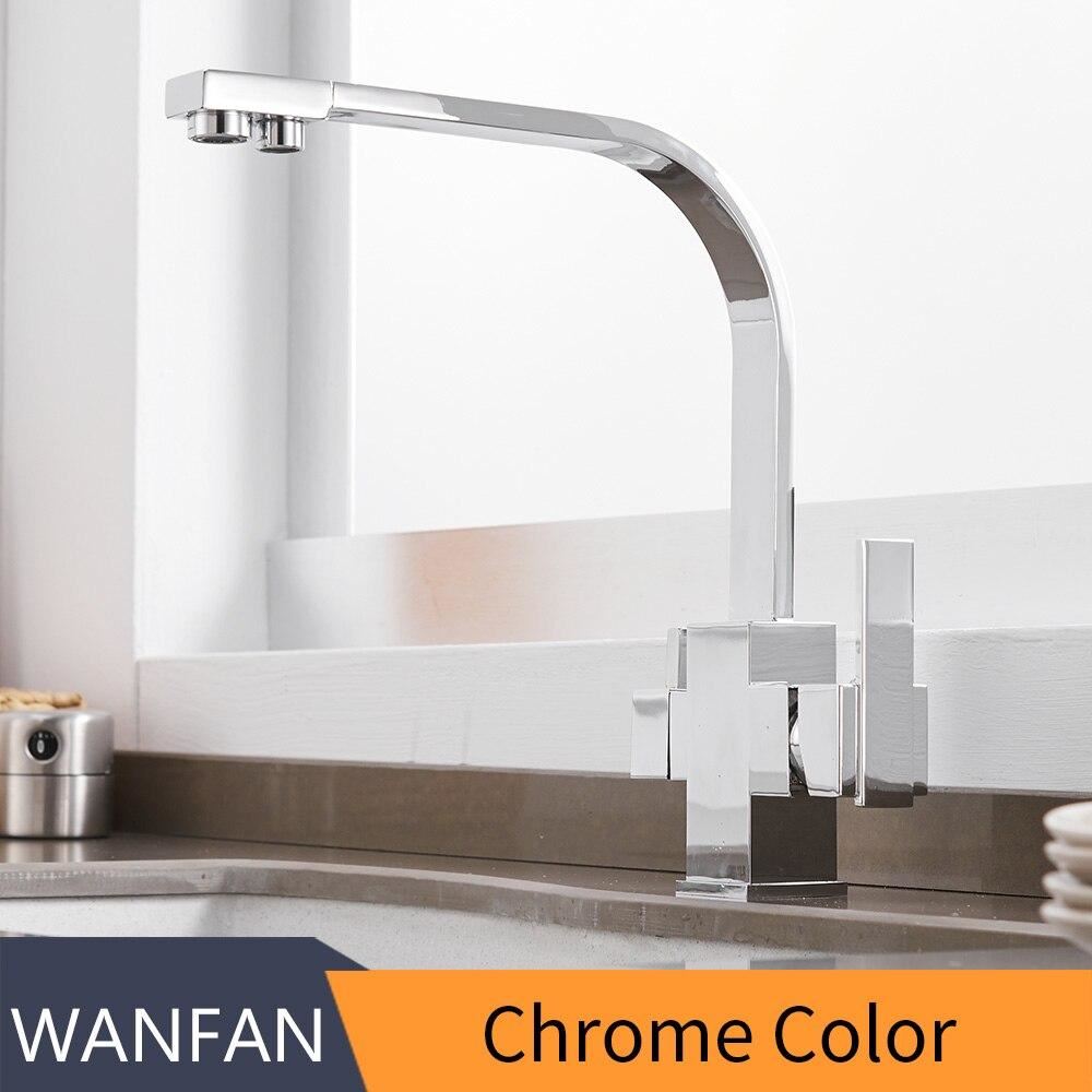 Kitchen Faucets Deck Mounted Mixer Tap 360 Degree Rotation with Water Purificati