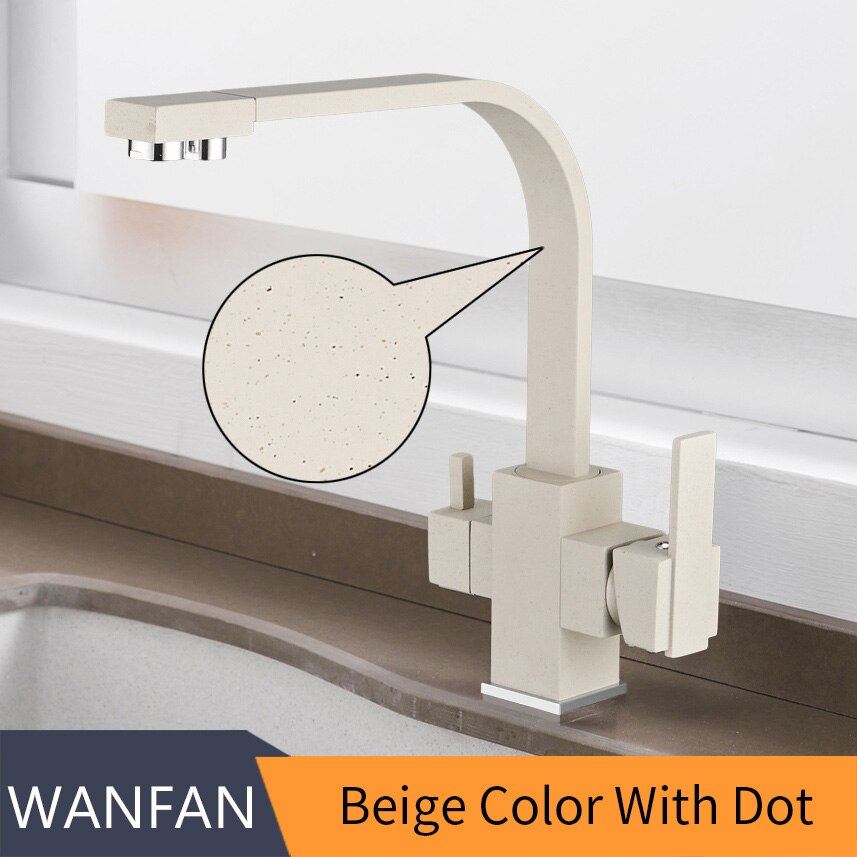 Kitchen Faucets Deck Mounted Mixer Tap 360 Degree Rotation with Water Purificati