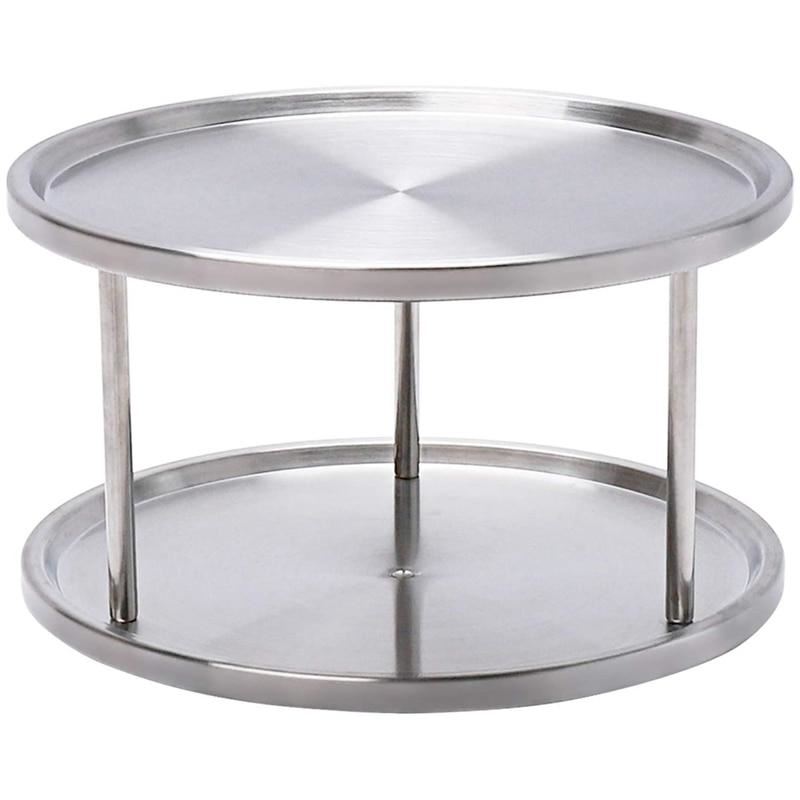 Stainless Steel Lazy Susan Turntable Revolving Swivel Kitchen Worktop Shelf Orga