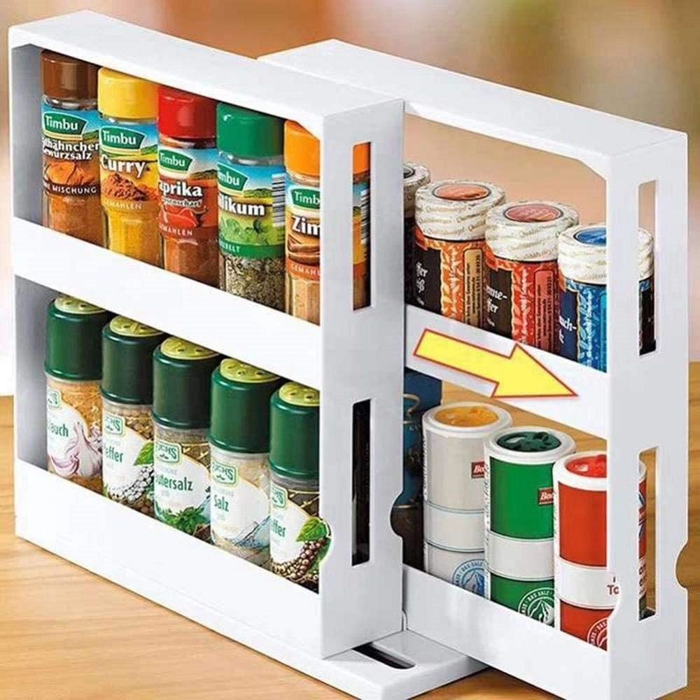 Kitchen Storage Organizer Kitchen Accessories Double Layer Multi-function Storag