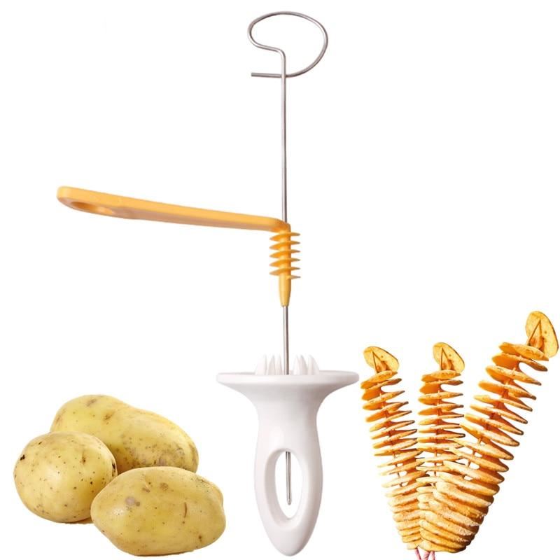 3 string Rotate Potato Slicer Stainless Steel +Plastic Twisted Potato Slice Cutt