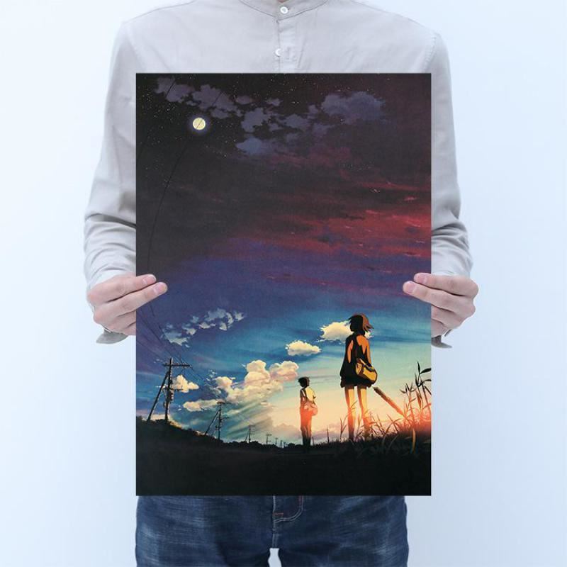 Xinhaicheng anime five centimeters room decoration kraft paper poster cafe bar d