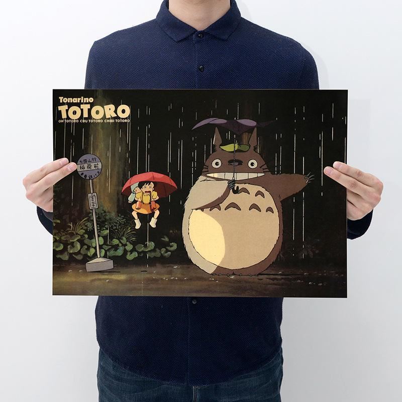 My Neighbor Totoro A Retro Kraft Paper Anime Poster Room Decoration Painting Hom