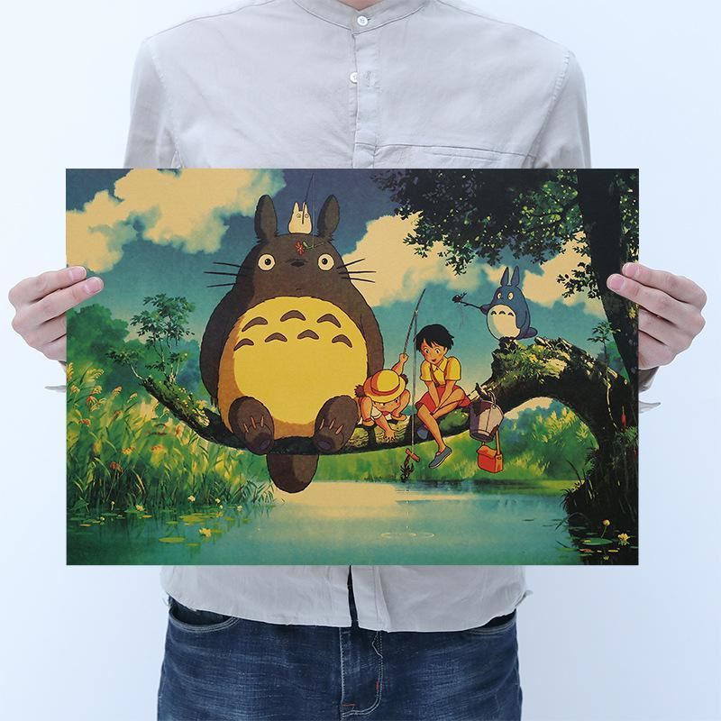 My Neighbor Totoro B Retro Leather Anime Paper Poster Room Decoration Painting R