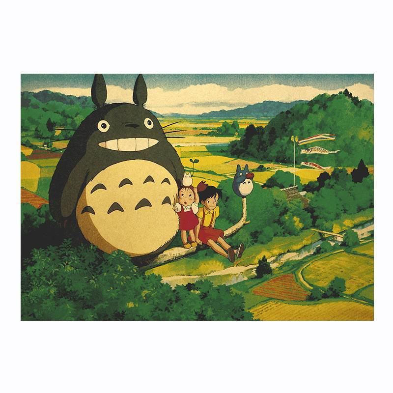 Anime MY NEIGHBOUR TOTORO Kraft Paper Poster Home Bedroom Wall Decoration Paint