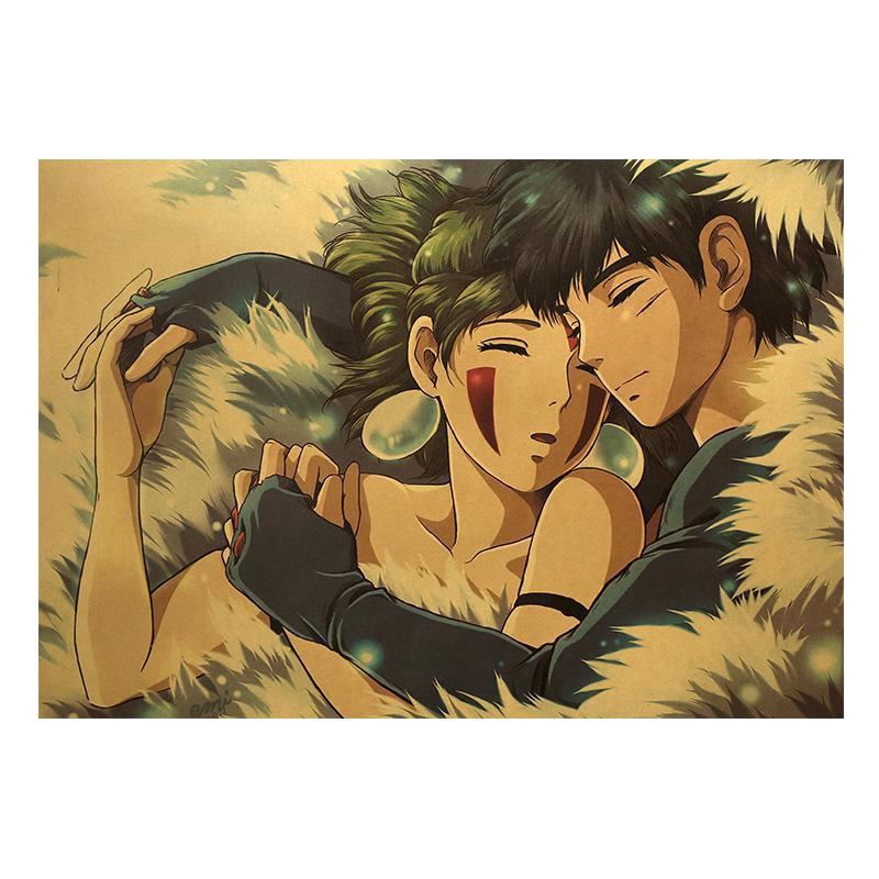 Princess Mononoke anime nostalgia retro kraft paper poster room decoration print