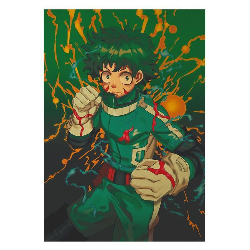 Anime My Hero Academia Kraft Paper Poster Home Bedroom Wall Decoration Painting