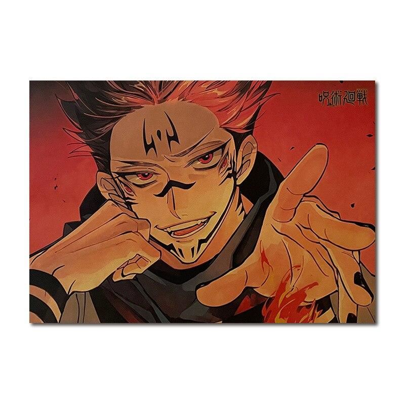 Jujutsu Kaisen Anime  A Collection Of Characters Kraft Paper Poster Home Decor Print