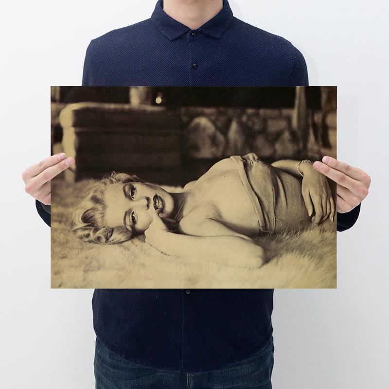 Movie star Marilyn Monroe poster retro kraft paper room wall sticker picture pai