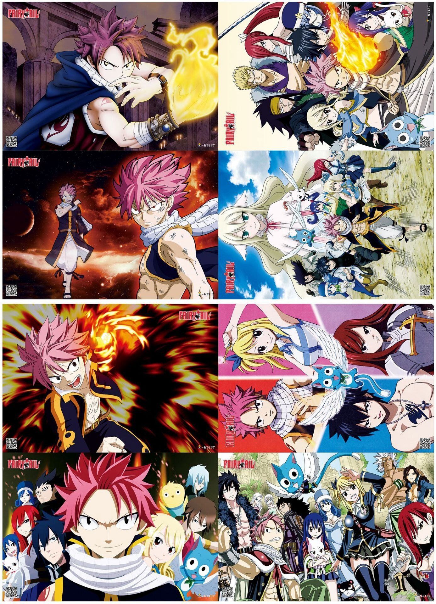 Set Of Eight Sheets Anime FAIRY TAIL Poster Home Room Decor 8 Poster Set Print