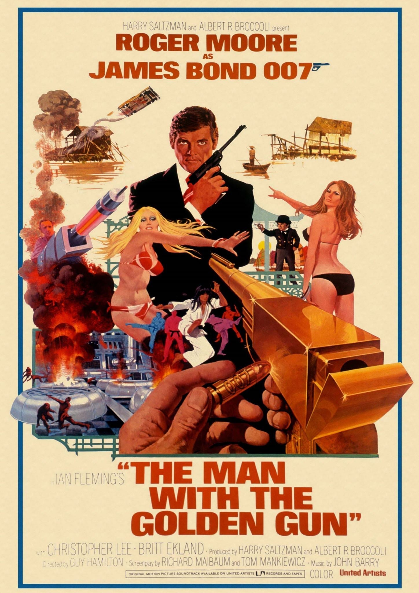 Movie Classic Retro Poster Home Decoration Painting Print 12x16in 007 Movie Series