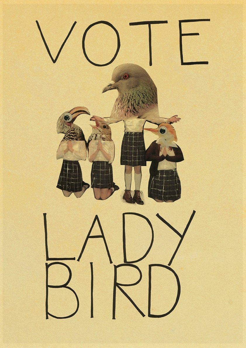 Lady Bird Movie Poster Greta-Gerwig-Film-Saoirse-Rona Vintage Posters and Prints