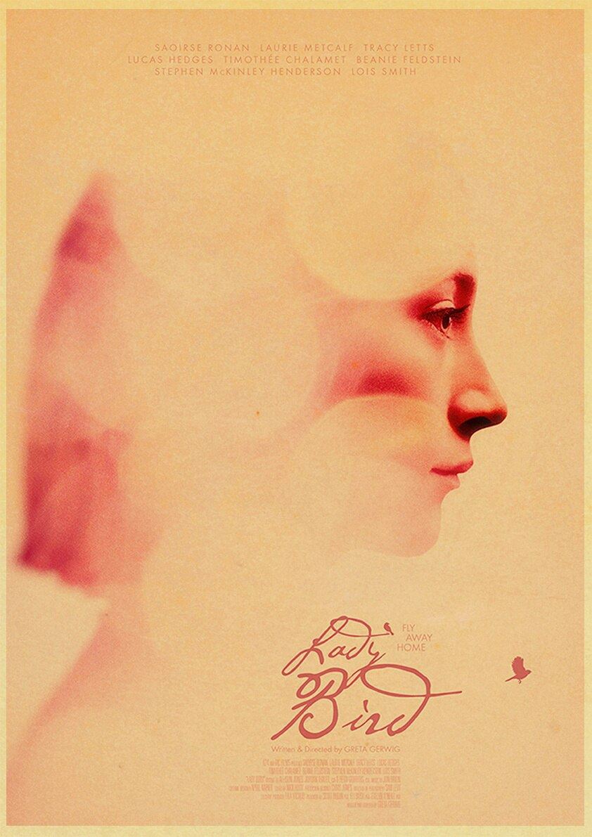 Lady Bird Movie Poster Greta-Gerwig-Film-Saoirse-Rona Vintage Posters and Prints 12x16
