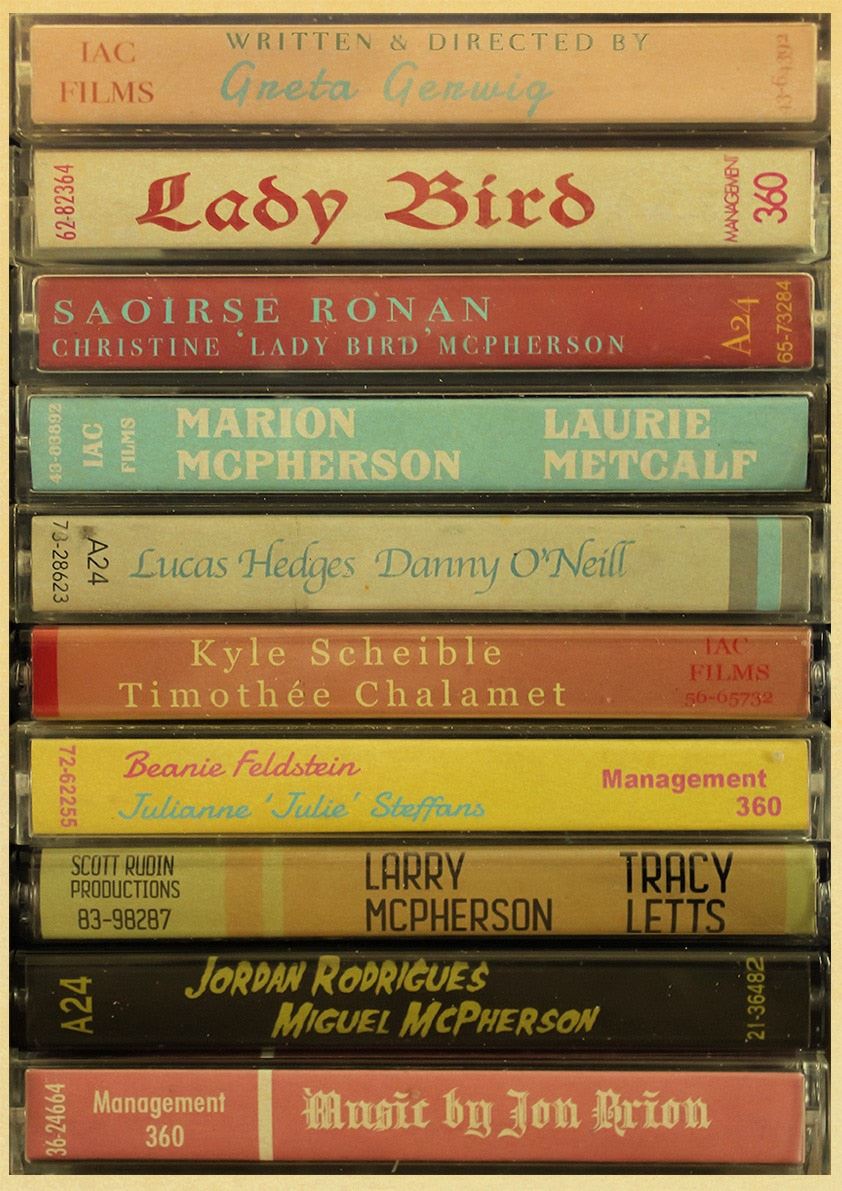 Lady Bird Movie Poster Greta-Gerwig-Film-Saoirse-Rona Vintage Posters and Prints 12x16