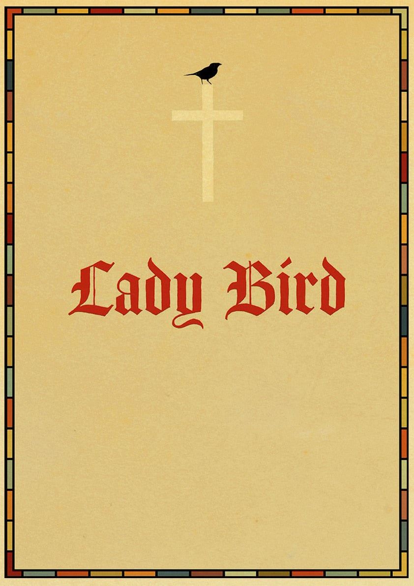 Lady Bird Movie Poster Greta-Gerwig-Film-Saoirse-Rona Vintage Posters and Prints 12x16