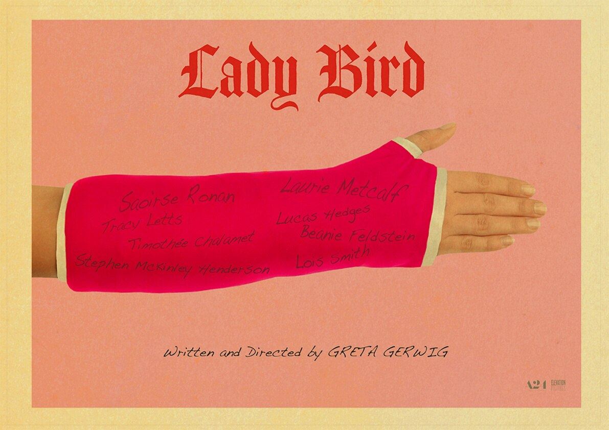 Lady Bird Movie Poster Greta-Gerwig-Film-Saoirse-Rona Vintage Posters and Prints 12x16