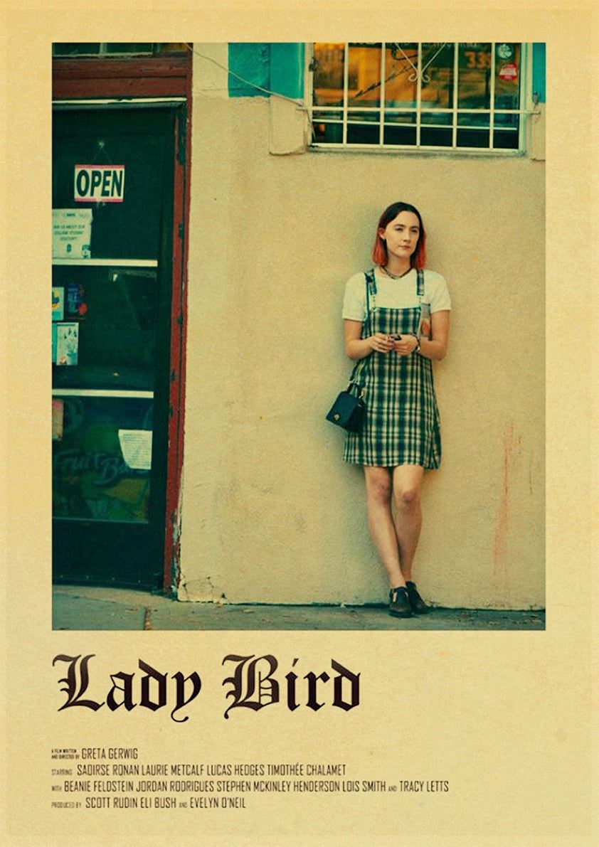 Lady Bird Movie Poster Greta-Gerwig-Film-Saoirse-Rona Vintage Posters and Prints 12x16