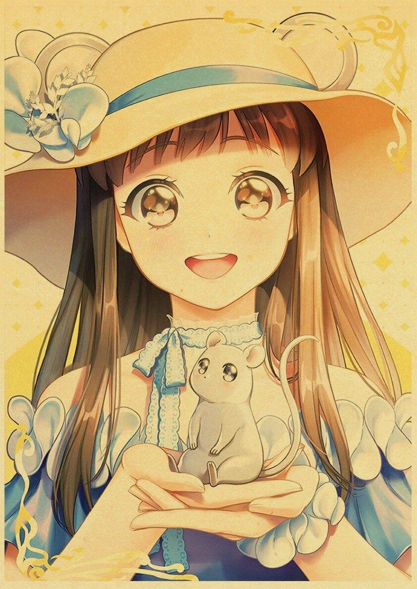 Vintage Anime Fruits Basket Retro Kraft Paper Poster For Wall Art Home Decor Print 12x16