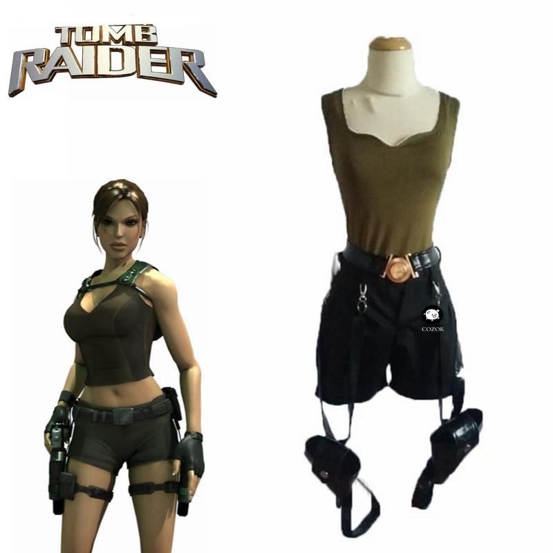 Tomb Raider Lara Croft Cosplay Costume With Bag Halloween Cosplay Costume Custom