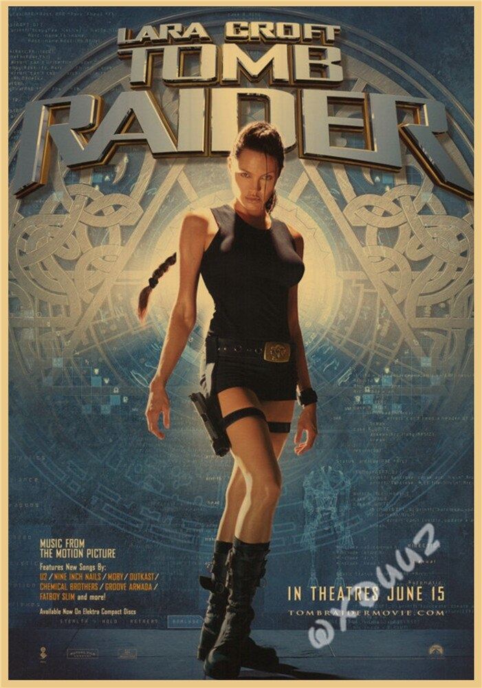 Popular Action Adventure Treasure Hunting Movie Tomb Raider Retro Style High Print 12x16
