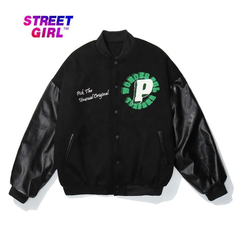 Sweet and fresh BF wind jacket flocking baseball uniform 2021 new female embroid