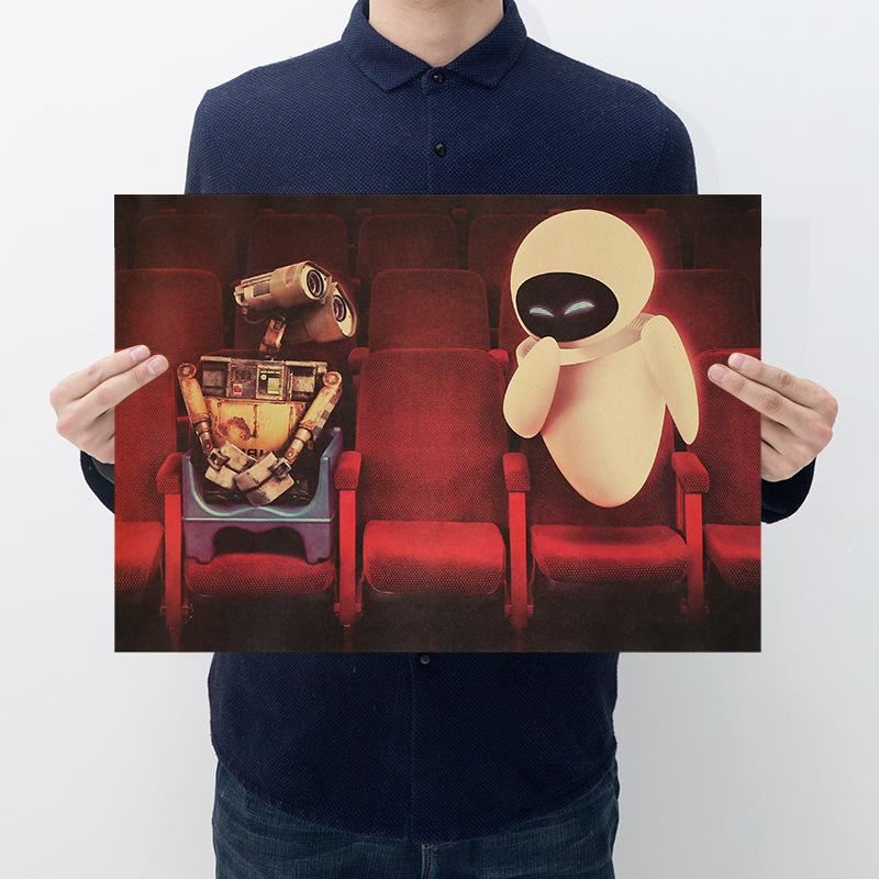 Movie robot story poster retro kraft paper poster bar room decoration painting a