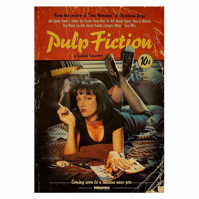 Movie Pulp Fiction Poster Retro Kraft Paper Poster Bar Room Decoration Print