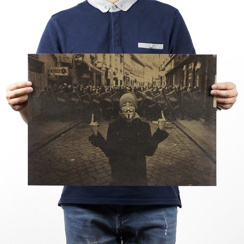 Movie V word vendetta poster retro kraft paper wall sticker home decoration pain