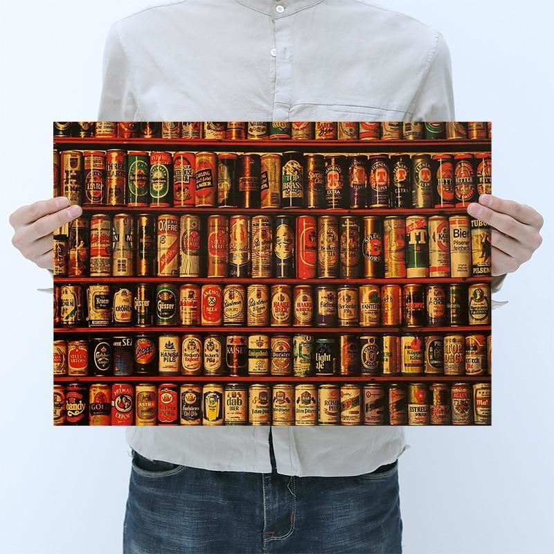 Room decoration beer Daquan poster Retro kraft paper series bar cafe decoration