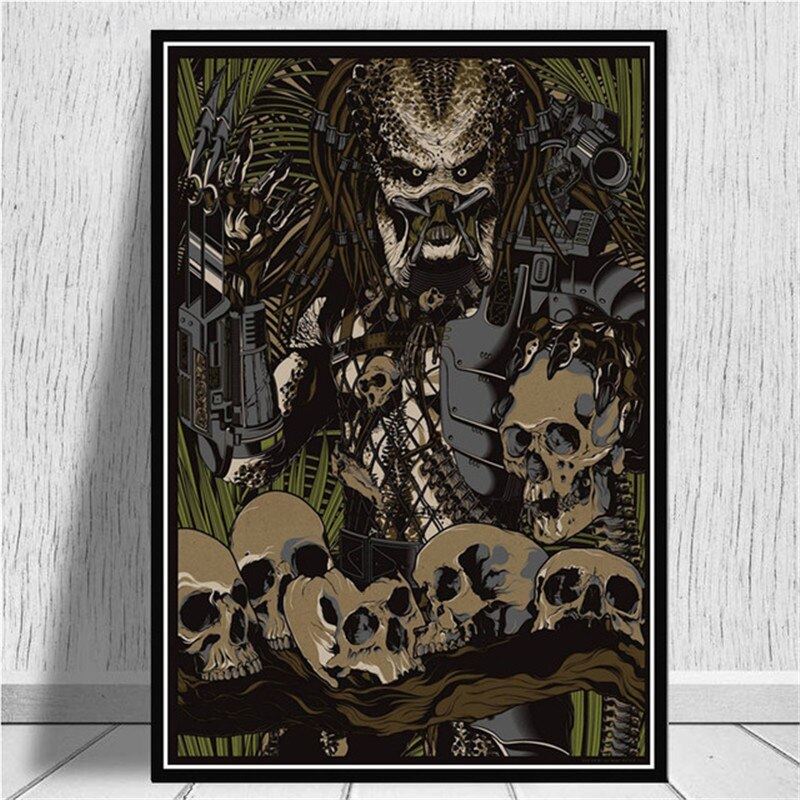 Monster Movie Hot Arnold Schwarzenegger The Predator Art Poster and Print 12x16