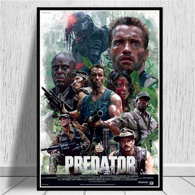 Monster Movie Hot Arnold Schwarzenegger The Predator Art Poster and Print 12x16